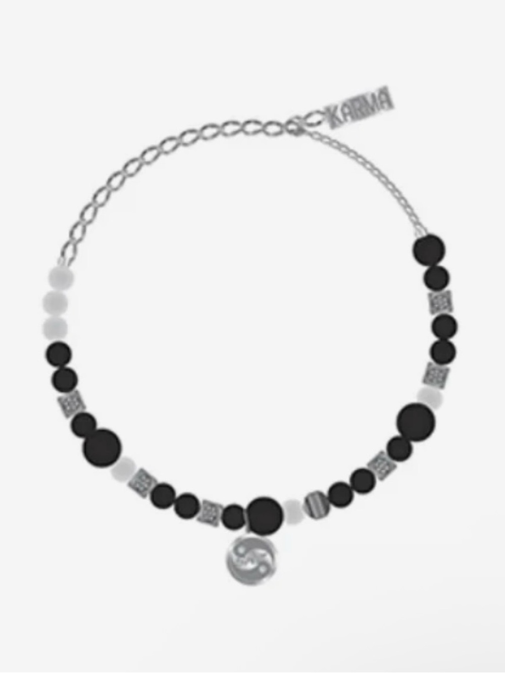 Straykids SKZ Karma Black and White Beaded Yin Yang Pendant Necklace